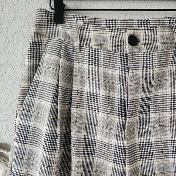 Sans Souci Plaid Gingham High Waisted Wide Leg Trouser Pants Preppy Academia M - Picture 3 of 9